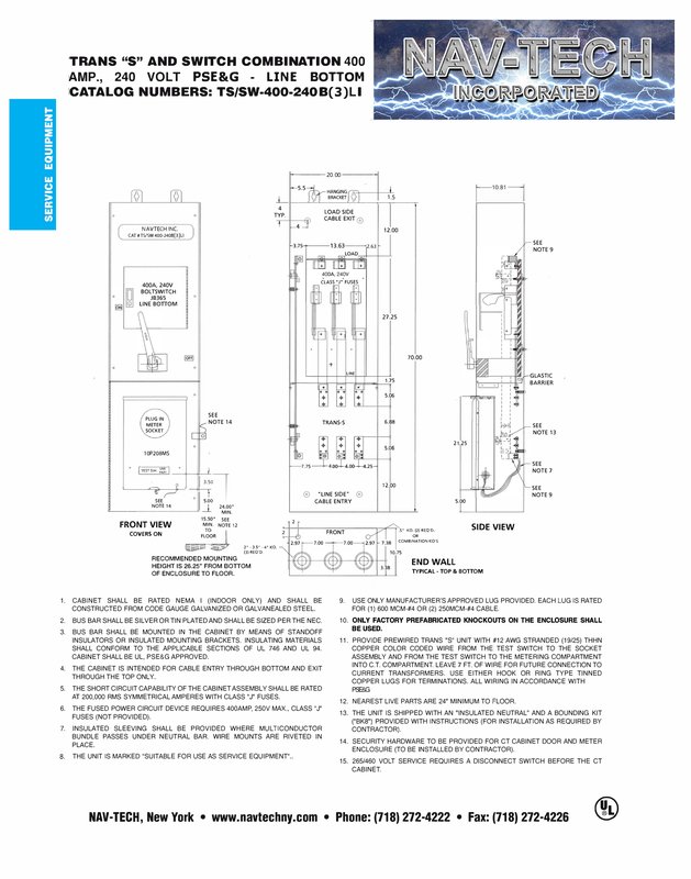 TSSW-400-240B(3)LI PSE&G drawing